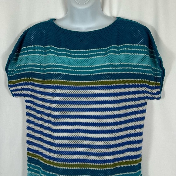 Tommy Bahama Cotton loose weave striped short sleeve shirt S - Picture 2 of 10